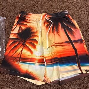 Amazon Tropical Sunset Board Shorts/Swim Trunks